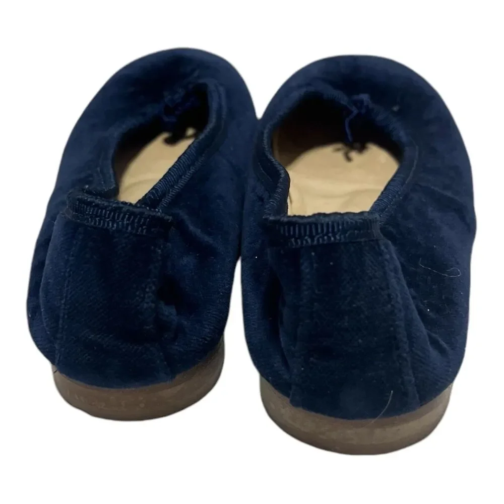 Oscar De La Renta Girls Size 32 US Size 1 Navy Blue Velvet Flats Shoes Holiday